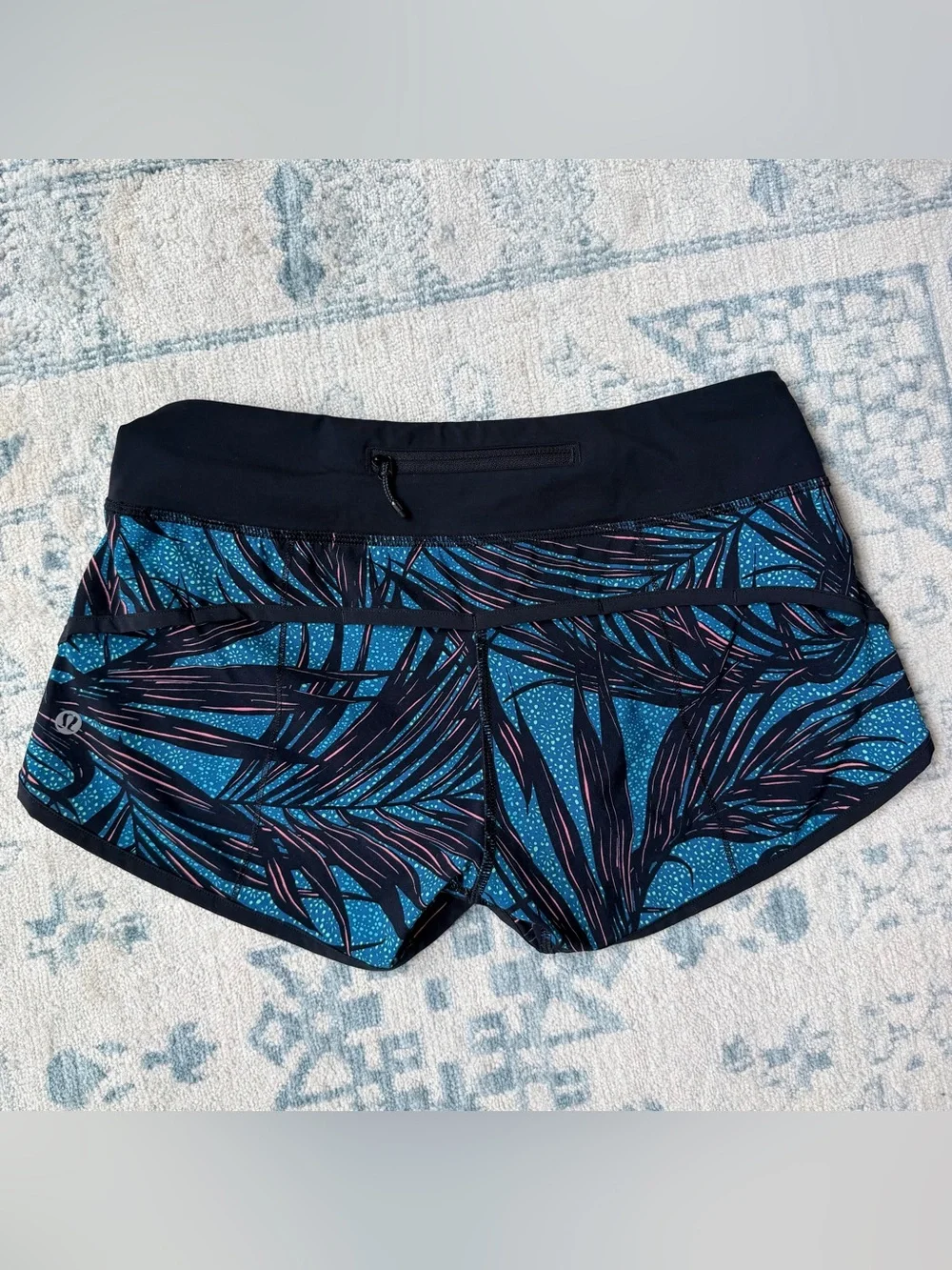 Lululemon Blue Tropical Print Running Shorts